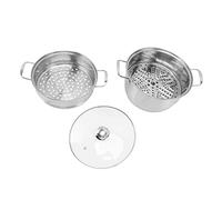 HEEPDD Récipient de Cuisson Marmite à Vapeur en Acier Inoxydable avec Couvercle en Verre, Cuiseur Vapeur Multicouche de 28 Cm, Grande capacité pour Légumes et Fruits de Mer, Appareils de Cuisine