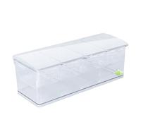 HEEPDD Récipient de Stockage des Aliments Serveur de Condiments Réfrigérés avec Couvercle, Récipient de Stockage des Aliments en Plastique, 5 Compartiments, 6 Fourchettes, 2 Clips Inclus Nan (4