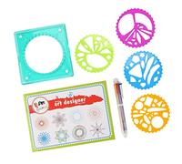 HEEPDD Règles Géométriques, Dessin en Spirale Facile avec Ensemble de 5 Pièces en Plastique Léger Comprenant des Stylos et du Papier pour les Projets Scolaires des Jeunes Artistes et les Activités