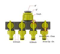 HEEPDD Répartiteur de Tuyau d'arrosage à 4 Voies, Matériau ABS, Conception étanche, Vannes de Contrôle Indépendantes, Idéal pour une Utilisation dans le Jardin, la Ferme et la Terrasse