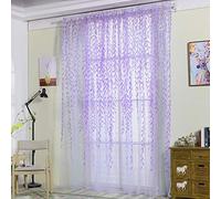 HEEPDD Rideau à Passe-Tringle Transparent à Tringle Suspendre, Violet, Polyester, 78,74 Pouces X 39,37 Pouces, Léger, Moderne, pour Salon, Chambre Coucher, Salle Manger, Balcon, Nécessités (Purple)