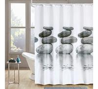 HEEPDD Rideau Rideau de Douche en Pierre Grise, Polyester Imperméable, Résistant à la Moisissure, Plusieurs Tailles Disponibles, Comprend 12 Crochets Nan Utilisation Quotidienne de la Salle de Bain