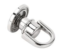 HEEPDD Rivet à Anneau en D Rotatif en Fer en Alliage de Zinc, Rivet à Bouton Robuste en or et Argent pour Sacs à Main, Sacs à Dos et Colliers pour Animaux de Compagnie, 15x17 Mm (SILVER)