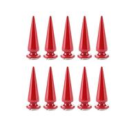 HEEPDD Rivet Cône, 10 Pcs 10mm Metal Spike Rivets Cone Spikes Metallic Vis Dos Goujons Frais Rivets Punk pour DIY Artisanat en Cuir(Red)