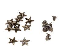 HEEPDD Rivet en Forme D'étoile, 10 Pièces de Goujons Métalliques en Alliage de Zinc pour les Projets de Bricolage D'artisanat en Cuir, Rivets Décoratifs de 0,55 Pouces en Bronze (Bronze convexe de