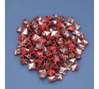 HEEPDD Rivets 200 Pièces, Goujons Métalliques de 9mm, Point Rouge à Fond Vert pour la Décoration de Vêtements de Sac en Cuir (Fond rouge à pois blancs)