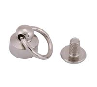 HEEPDD Rivets à Tête Ronde, Matériau en Laiton 20 Pièces Rivets Doubles de 8 Mm pour Sacs à Main et Ceintures étui de Téléphone Portable Bricolage Artisanat (SILVER)