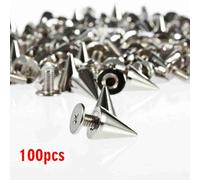 HEEPDD Rivets Argentés, Rivets de Maroquinerie en Forme de Pointes, Goujons à Vis, pour Ceintures, Vestes, Artisanat du Cuir, Bricolage, Décoration, Réparation, Argentés, Facile à Utiliser et à