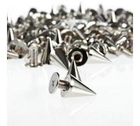 HEEPDD Rivets Argentés, Rivets de Maroquinerie en Forme de Pointes, Goujons à Vis, pour Ceintures, Vestes, Artisanat du Cuir, Bricolage, Décoration, Réparation, Argentés, Facile à Utiliser et à