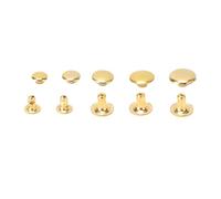 HEEPDD Rivets de Maroquinerie Rivets de Tailles Variées en Cuir Galvanisés avec 5 Tailles pour l'Artisanat du Cuir Vêtements Sac à Chaussures Décoration 500 Ensembles de de Mixtes Assortie (GOLD)