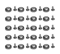 HEEPDD Rivets Décoratifs pour Cuir, Capuchons Ronds Pieds Trompette 20 Pièces 11 Mm for Sacs Ceintures Chaussures, Finition Argent Vieilli