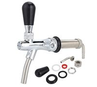 HEEPDD Robinet de Bière Pression Réglable à Tige Longue à Filetage G5/8 Pouces, Distributeur de Robinet de Bière en Laiton et en Acier Inoxydable 304 avec Interrupteur de Contrôle de