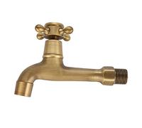 HEEPDD Robinet Vintage en Laiton Massif avec Tampon scellé, G1/2 Unique Robinet pour Eau Froide, Montage mural solide, Poignée unique, Résistant à la corrosion, Laiton, Long