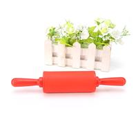 HEEPDD Rouleau à Pâtisserie en Silicone Antiadhésif, Outil de Cuisson de Rouleau de Pâte avec Poignée en Plastique, pour Pâtes, Biscuits, Pâtisseries, Nouilles, Usage Domestique en (rouge)
