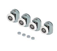 HEEPDD Rouleaux de Porte de Douche pour Verre de 5 Mm et 6 Mm, Construction en Acier Inoxydable et en Plastique, Roues Coulissantes Lisses, 4 Rouleaux Supérieurs, Diamètre de 25 pour Verre de 5 et 6