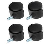 HEEPDD Roulettes Rotatives à 360 Degrés 4 Roulettes Pivotantes, Construction en PU Noir, Silencieuses Robustes pour Meubles, Diamètre de Roue de 1,5 Pouce pour Armoire et Chaise Nan