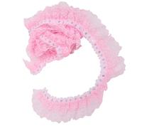 HEEPDD Ruban de Dentelle de 5 Verges, 45 Mm Imprimés Dots Ruban en Dentelle Plissée Couture en pour Robe Applique de Mariage Vêtements Nuptiaux Embellissement Nan (PINK)
