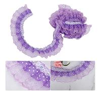 HEEPDD Ruban de Dentelle de 5 Verges, 45 Mm Imprimés Dots Ruban en Dentelle Plissée Couture en pour Robe Applique de Mariage Vêtements Nuptiaux Embellissement Nan (PURPLE)