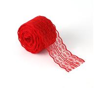 HEEPDD Ruban de Dentelle, Garniture Décorative en Polyester de 10 Yards de 1,8 Pouce de Large pour Robe de Mariée Artisanat et Décoration Intérieure, 7 Options de Couleur (rouge)