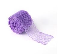 HEEPDD Ruban de Dentelle, Garniture Décorative en Polyester de 10 Yards de 1,8 Pouce de Large pour Robe de Mariée Artisanat et Décoration Intérieure, 7 Options de Couleur (violet clair)
