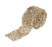 HEEPDD Ruban de Diamant, en Maille, Rouleau d'enveloppe de Cristal étincelant pour la Décoration de Mariage, Longueur de 1 Mètre, Parfait pour les événements (jaune cristal)