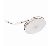 HEEPDD Ruban en Coton de 20 Mètres, Emballage Fait à la Main de 1 Cm de Largeur pour la Décoration de Mariage et d'artisanat (20 mètres Beige)