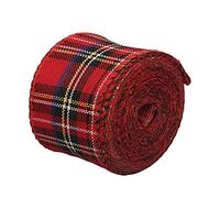 HEEPDD Ruban Filaire en Toile de Jute à Carreaux, 5,1 Cm, 6,5 Mètres, Ruban de Noël Filaire à Carreaux Tartan, en Toile de Jute de Style Ferme pour Couronnes, Décorations D'arbres, (Comme image #-2)