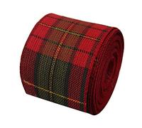 HEEPDD Ruban Filaire en Toile de Jute à Carreaux, 5,1 Cm, 6,5 Mètres, Ruban de Noël Filaire à Carreaux Tartan, en Toile de Jute de Style Ferme pour Couronnes, Décorations D'arbres, (Comme image #-)