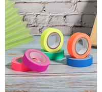 HEEPDD Ruban Fluorescent, 6 Pièces Couleurs Néon Ruban en Tissu de Coton Auto-Adhésif Amovible, avec Lumineux Lumineux pour les Étiquettes de Marquage au Sol de Décoration Intérieure