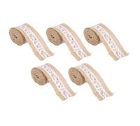 HEEPDD Rubans de Tissu Ruban de Jute de Jute, 5 Rouleaux 200 Cm 200 Cm 5 de Largeur de Burlap de Juge de Accessoire Décoratif à la Mode
