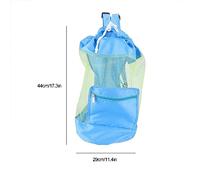 HEEPDD Sac à Dos Portable pour Enfants en Maille avec Cordon de Serrage, Nylon, Sac de Rangement Léger pour Jouets de Plage, Noir, 17,3 X 11,4 Pouces Nan Storage Supplies (Blue)