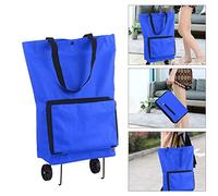 HEEPDD Sac de Chariot Pliable Chariot de Courses Pliable, Tissu Oxford, Utilitaire de Grande capacité, Léger et Compact pour l'épicerie, Les Voyages et l'usage Domestique Nan (Blue)