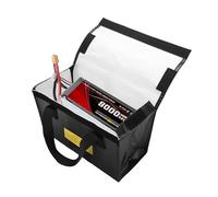 HEEPDD Sac de Transport pour Batterie Lipo Antidéflagrant, Matériau PVC Ignifuge, Grande capacité, 26 X 12 X 16 Cm, Argent et Noir Nan Nécessités Quotidiennes (BLACK)