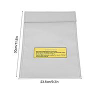 HEEPDD Sac Ignifuge pour Batterie au Lithium, Pochette de Rangement Ignifuge avec 2 Tailles, Sac de Chargement de sécurité Portable pour Batteries (SILVER)