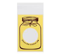 HEEPDD Sacs à Bonbons en Plastique avec Motif de Bouteille, 100 Pièces, Matériau de qualité Alimentaire, 10x7 Cm, 4 Couleurs, pour Fête de Mariage, Anniversaire, Rangement de Cuisine (7 * 10+3 Jaune)