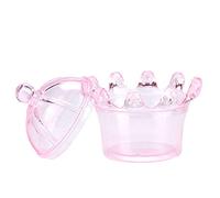 HEEPDD Sacs Cadeaux en Plastique, Motif Couronne, Transparent, Paquet de 12, 3,14 X 2,75 Pouces, pour Mariages, Anniversaires, Fêtes, Catégorie Festival (PINK)