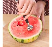 HEEPDD Scoop de Fruits en Acier Inoxydable, Cuillère à Boule de Glace à la Tête à Tête Double pour Fruits de Crème Glacée à la Pastèque
