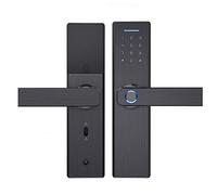 HEEPDD Serrure électronique WiFi APP Mot de Passe Serrure de Porte, Alliage d'aluminium, Technologie Biométrique d'empreintes Digitales, Entrée sans clé, Noir, 100 Utilisateurs 'empreintes