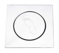 HEEPDD Siphon de Sol Escamotable à Pédale en Acier Inoxydable, évacuation D'eau Anti-insectes, Facile à Nettoyer, avec Conception Carrée Extérieure Ronde Intérieure, pour Salle de (4 pouces de