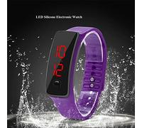 HEEPDD Sport à LED Durable Regarder des Activités de Plein Air, Montre à Affichage électronique Numérique pour Les Amateurs de Sport (Purple)