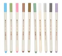 HEEPDD Stylo à Peinture en Métal, Tête Douce pour une écriture en Douceur sur du Papier foncé, un Outil de Peinture avec Encre à Base D'eau, (6551BR tête souple 10 couleurs)