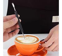HEEPDD Stylo d'art Latte en Acier Inoxydable, Poignée Anti-dérapage, qualité Alimentaire, Facile à Nettoyer, pour la Famille et le café Nan (BLACK)