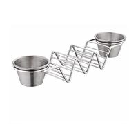 HEEPDD Support à Tacos, Tasse, Support à Tacos Empilable pour les Soirées et Fêtes à, à, en Acier Inoxydable avec Sauce Nan Cuisine (avec coupelles à sauce double face)