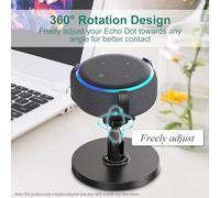 HEEPDD Support d'amplificateur de Haut-Parleur Support de Haut-Parleur Intelligent pour Echo Dot 3e Génération, Rotatif à 360 Degrés, Matériau PC + ABS, Peu Encombrant, Noir, 4,1 X 4,1 X 5, Pouces