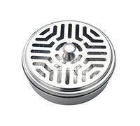 HEEPDD Support de Bobine de Moustique, Plateau de Bobine en Acier Inoxydable avec Couvercle Creux, Brûleur d'encens Portable pour Utilisation Extérieure et Intérieure (SILVER)