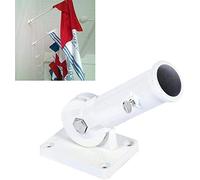 HEEPDD Support de mât de Drapeau réglable Support Mural Multiposition pour Drapeau Support de mât de Drapeau en métal blancÉquipement pour mât à Drapeau