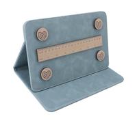 HEEPDD Support de Motif de Crochet à Tricoter, Support de Tableau Magnétique en PU, Planche Pliable avec Règle pour les Arts de l'aiguille à Usage Domestique (BLUE)