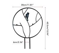 HEEPDD Support de Plante Rond en Fer avec Décoration d'oiseaux, Support d'escalade Robuste pour Fleurs en Pot, 15,94 à 17,9 Pouces pour Jardins Intérieurs et Extérieurs (Black #86)
