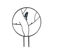 HEEPDD Support de Plante Rond en Fer avec Décoration d'oiseaux, Support d'escalade Robuste pour Fleurs en Pot, 15,94 à 17,9 Pouces pour Jardins Intérieurs et Extérieurs (Black #87)