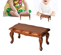HEEPDD Table d'appoint Miniature, Marron, en Bois, échelle 1/12, 3,5x1,7 Pouces, Accessoires de Meubles de Maison de Poupée pour Affichage (Brown)